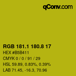 カラーコード: RGB 181.1 180.8 17 | qconv.com