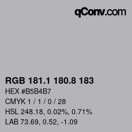 Color code: RGB 181.1 180.8 183 | qconv.com
