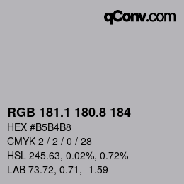 Color code: RGB 181.1 180.8 184 | qconv.com