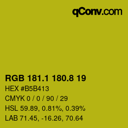 カラーコード: RGB 181.1 180.8 19 | qconv.com