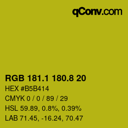 カラーコード: RGB 181.1 180.8 20 | qconv.com