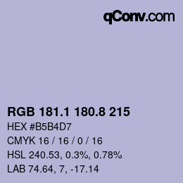 Color code: RGB 181.1 180.8 215 | qconv.com
