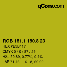カラーコード: RGB 181.1 180.8 23 | qconv.com