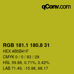 カラーコード: RGB 181.1 180.8 31 | qconv.com