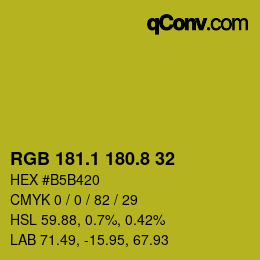 カラーコード: RGB 181.1 180.8 32 | qconv.com