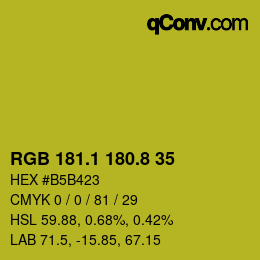 カラーコード: RGB 181.1 180.8 35 | qconv.com