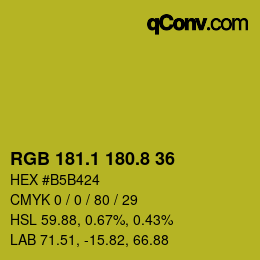 カラーコード: RGB 181.1 180.8 36 | qconv.com
