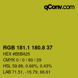 カラーコード: RGB 181.1 180.8 37 | qconv.com