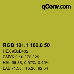 カラーコード: RGB 181.1 180.8 50 | qconv.com