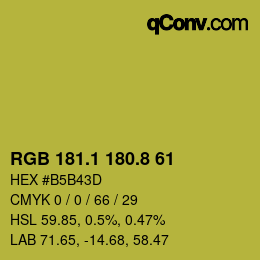 カラーコード: RGB 181.1 180.8 61 | qconv.com