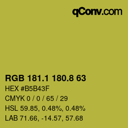 カラーコード: RGB 181.1 180.8 63 | qconv.com