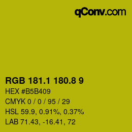 カラーコード: RGB 181.1 180.8 9 | qconv.com