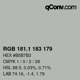 Color code: RGB 181.1 183 179 | qconv.com