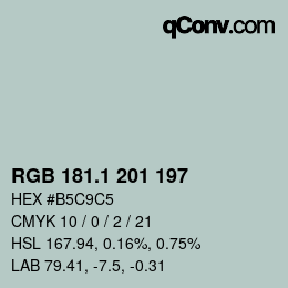 Color code: RGB 181.1 201 197 | qconv.com
