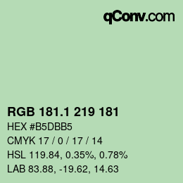 カラーコード: RGB 181.1 219 181 | qconv.com