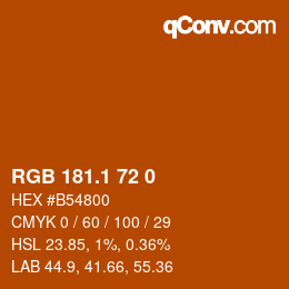 カラーコード: RGB 181.1 72 0 | qconv.com