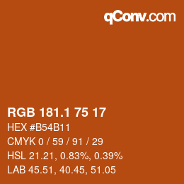 カラーコード: RGB 181.1 75 17 | qconv.com