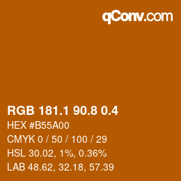 カラーコード: RGB 181.1 90.8 0.4 | qconv.com