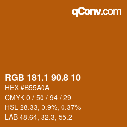 Color code: RGB 181.1 90.8 10 | qconv.com