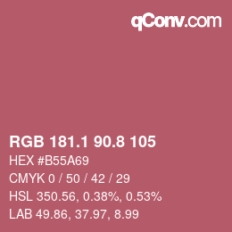 Color code: RGB 181.1 90.8 105 | qconv.com