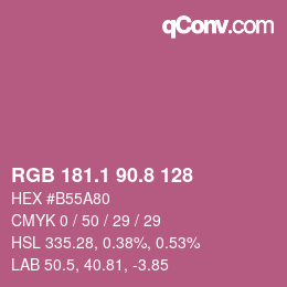 カラーコード: RGB 181.1 90.8 128 | qconv.com