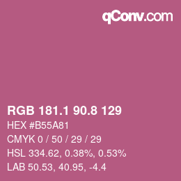 カラーコード: RGB 181.1 90.8 129 | qconv.com
