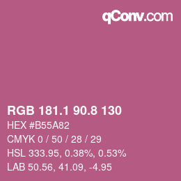 カラーコード: RGB 181.1 90.8 130 | qconv.com