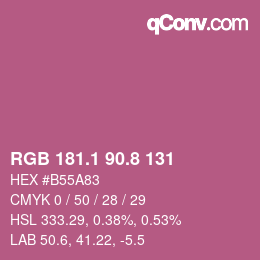 カラーコード: RGB 181.1 90.8 131 | qconv.com