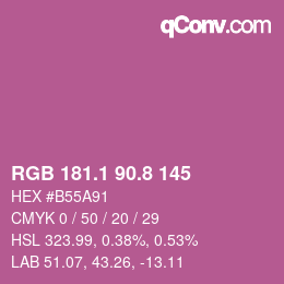 カラーコード: RGB 181.1 90.8 145 | qconv.com