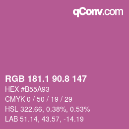 カラーコード: RGB 181.1 90.8 147 | qconv.com