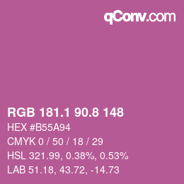 カラーコード: RGB 181.1 90.8 148 | qconv.com