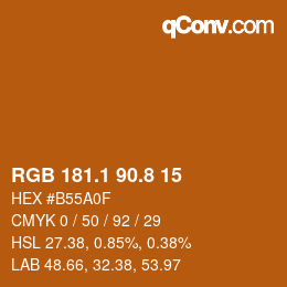 Color code: RGB 181.1 90.8 15 | qconv.com