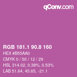 カラーコード: RGB 181.1 90.8 160 | qconv.com