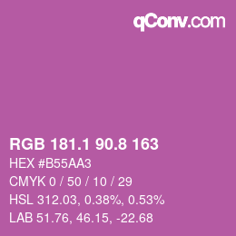 カラーコード: RGB 181.1 90.8 163 | qconv.com