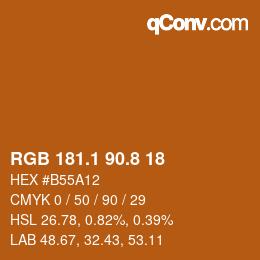 カラーコード: RGB 181.1 90.8 18 | qconv.com