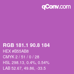 カラーコード: RGB 181.1 90.8 184 | qconv.com