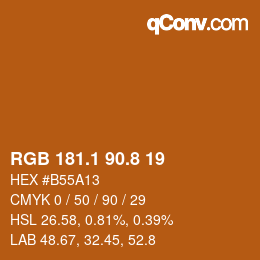Color code: RGB 181.1 90.8 19 | qconv.com
