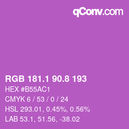 カラーコード: RGB 181.1 90.8 193 | qconv.com