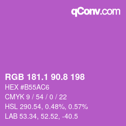カラーコード: RGB 181.1 90.8 198 | qconv.com