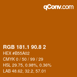 カラーコード: RGB 181.1 90.8 2 | qconv.com