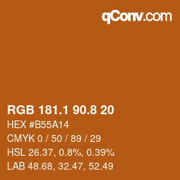 Code couleur: RGB 181.1 90.8 20 | qconv.com