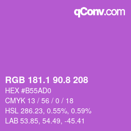 カラーコード: RGB 181.1 90.8 208 | qconv.com