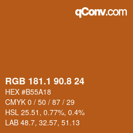 Color code: RGB 181.1 90.8 24 | qconv.com