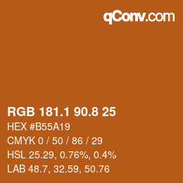 Color code: RGB 181.1 90.8 25 | qconv.com