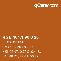 Farbcode: RGB 181.1 90.8 26 | qconv.com