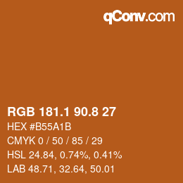 Color code: RGB 181.1 90.8 27 | qconv.com