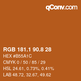 Color code: RGB 181.1 90.8 28 | qconv.com