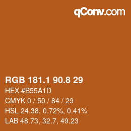 Color code: RGB 181.1 90.8 29 | qconv.com