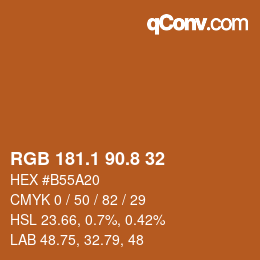 Farbcode: RGB 181.1 90.8 32 | qconv.com