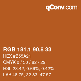 Color code: RGB 181.1 90.8 33 | qconv.com